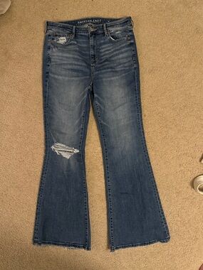American Eagle Outfitters Women's Distressed Flare Jeans